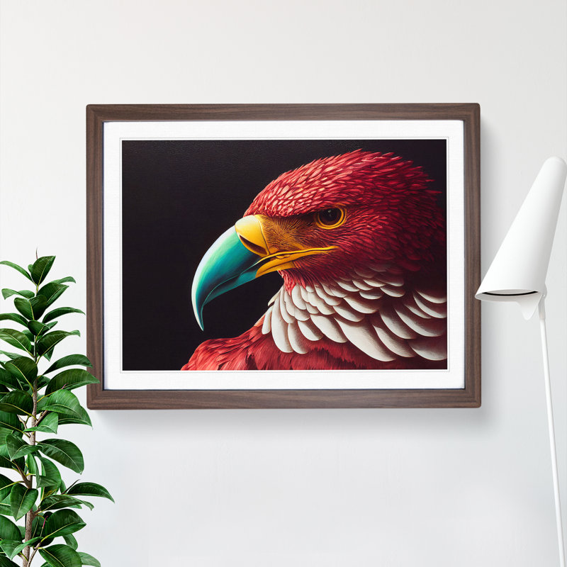 Great Eagle Bird - Print, 25cm H x 34cm W, Walnut
