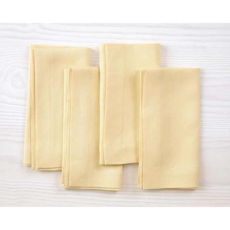 100% Pure Linen Dinner Napkins - Fete, Golden Straw