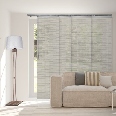4-Panel Single Rail Satin Nickel Panel Track Extendable 48"-88"W, Panel width 23.5"