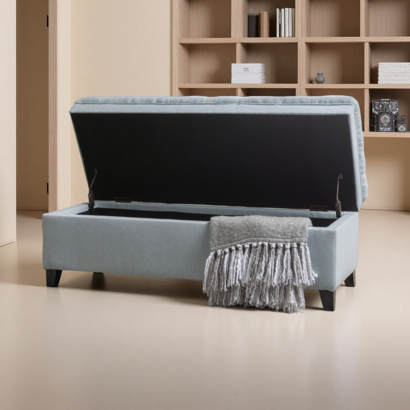 OTTOMAN DE RANGEMENT, Bleu clair