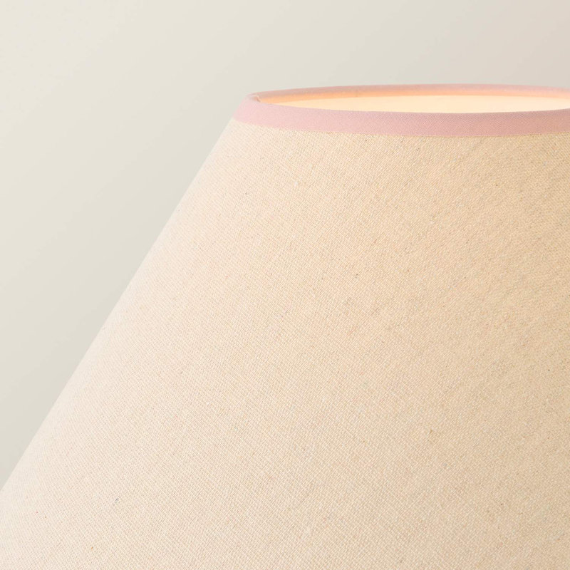 Helgomar 145cm Matte Traditional Floor Lamp, Cream/Pink, Cream