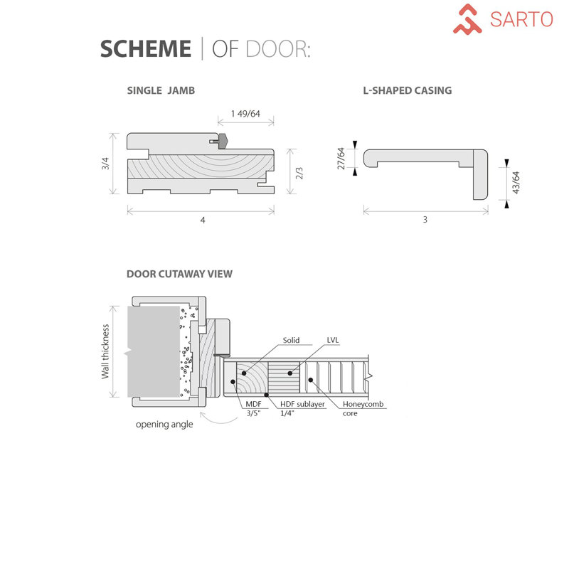 Portes françaises Planum Flush, 48 po x 80 po, Noir mat
