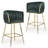 Set of 2 Counter Height Bar Stools, 26 Inch Modern Mid-Century Inspired with Backs & Metal Legs for Contemporary Kitchen Island or Bar-1524790658