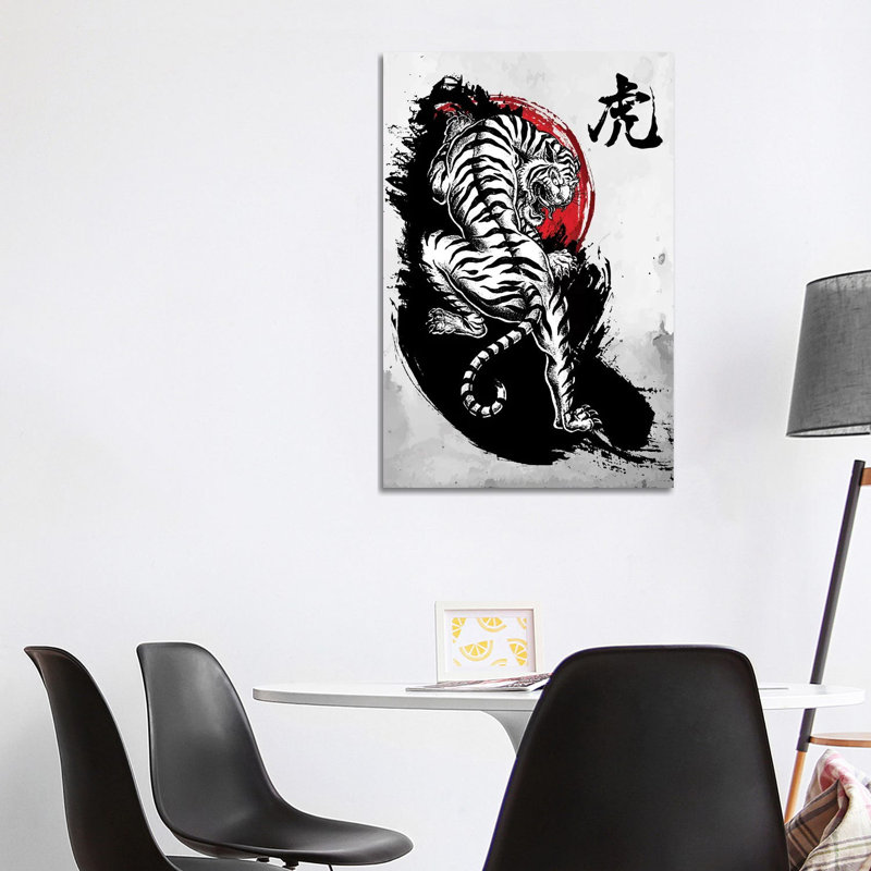 Japanese Tiger 1 Piece Wrapped Canvas Painting, 101.6cm H x 66.04cm W x 1.905cm D