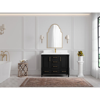 Aberdeen 42'' Single Bathroom Vanity with Quartz Top