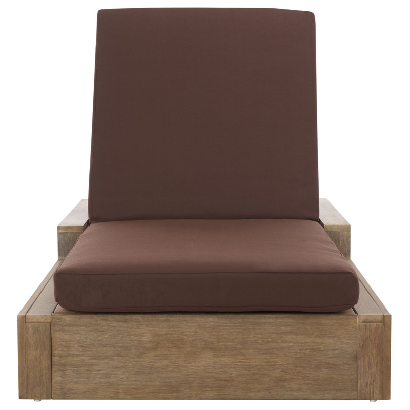 LANAI WOOD CHAISE LOUNGE CHAIR, Dark Brown