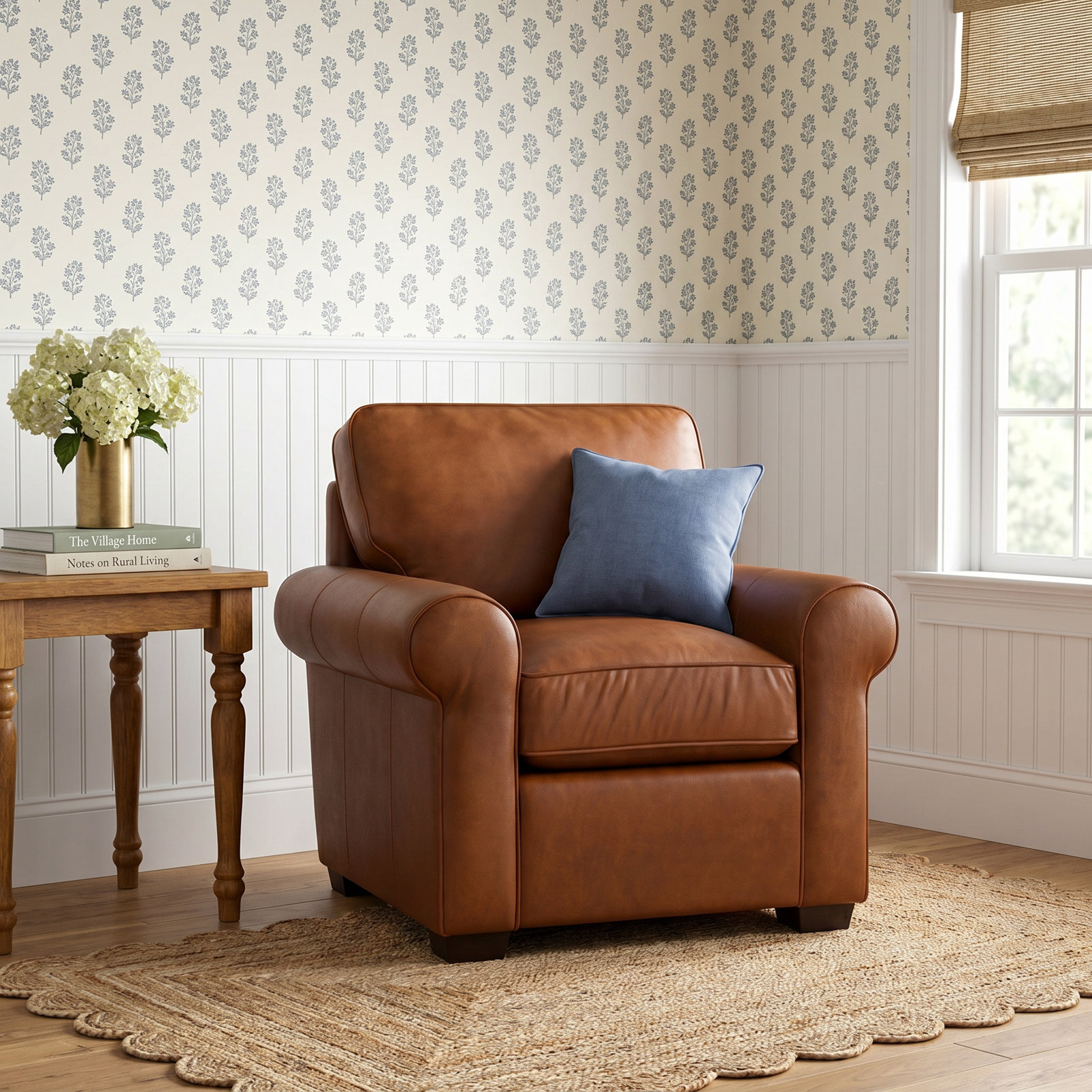 Porter Genuine Leather Armchair, Bruno Canyon Genuine Leather