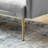 Gray Velvet Convertible Futon Sofa Bed With Tufted Design & Gold Legs-1642486518