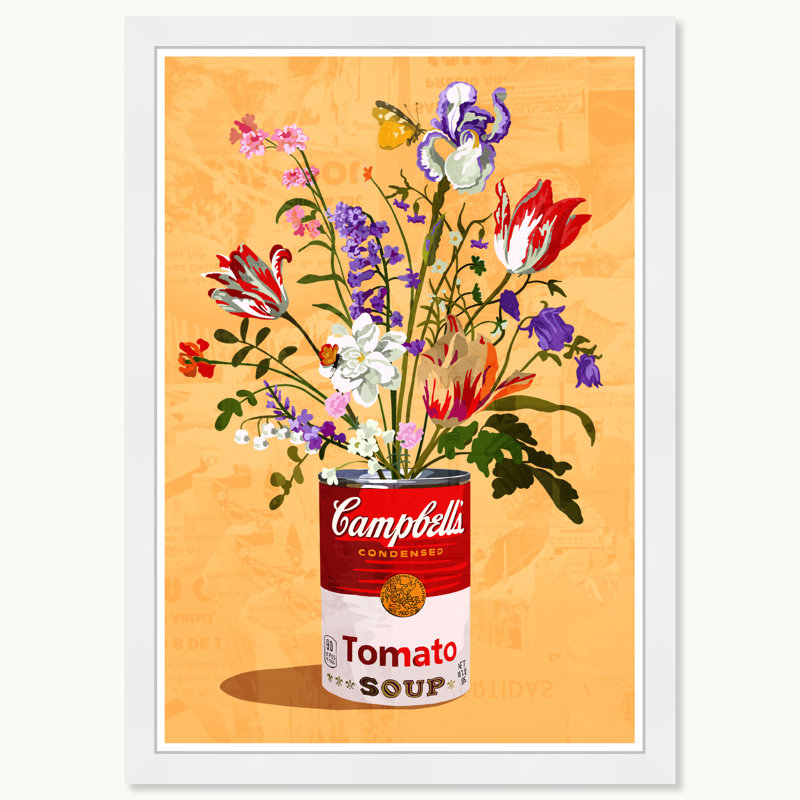 Pot de fleur floral, Cadre blanc
