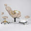 Fauteuil de pédicure avec bain de pieds massant, fauteuil de spa pivotant à 360° - Gris/Or-132703660