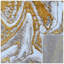 Tapis à motif abstrait beige et doré