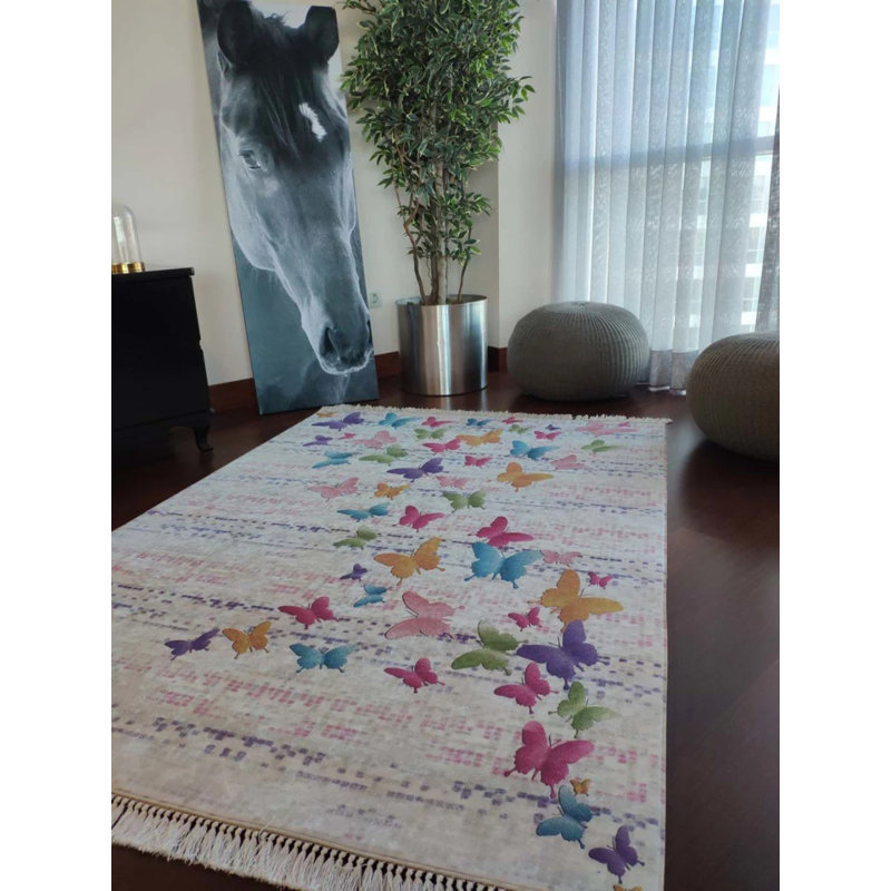 Tapis gris antidérapant Firenze, Rectangle 3 pi 11 po x 9 pi 10 po