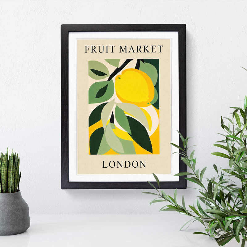 Lemon London Fruit Market Exhibition Framed Print, 46cm H x 34cm W x 2cm D