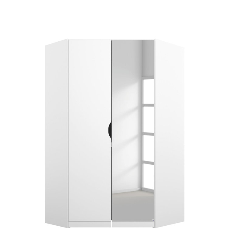 Alvara 2 Door Corner Wardrobe, Alpine white