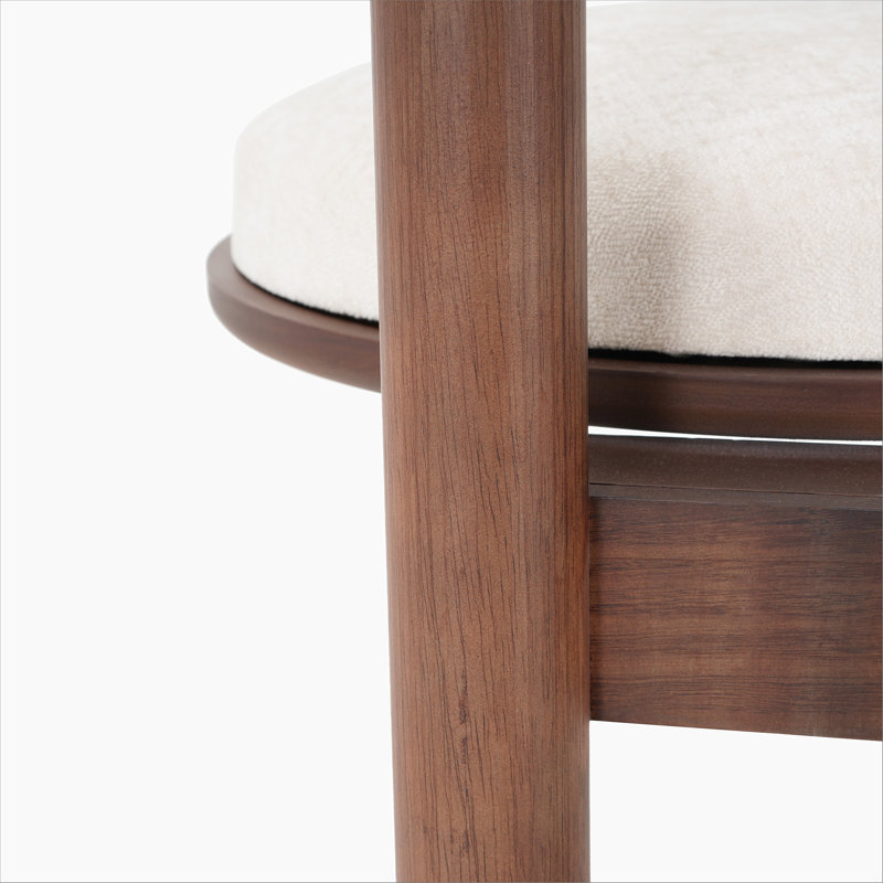 Chaise de salle à manger en polyester avec structure en bois (ensemble de 2), Noyer