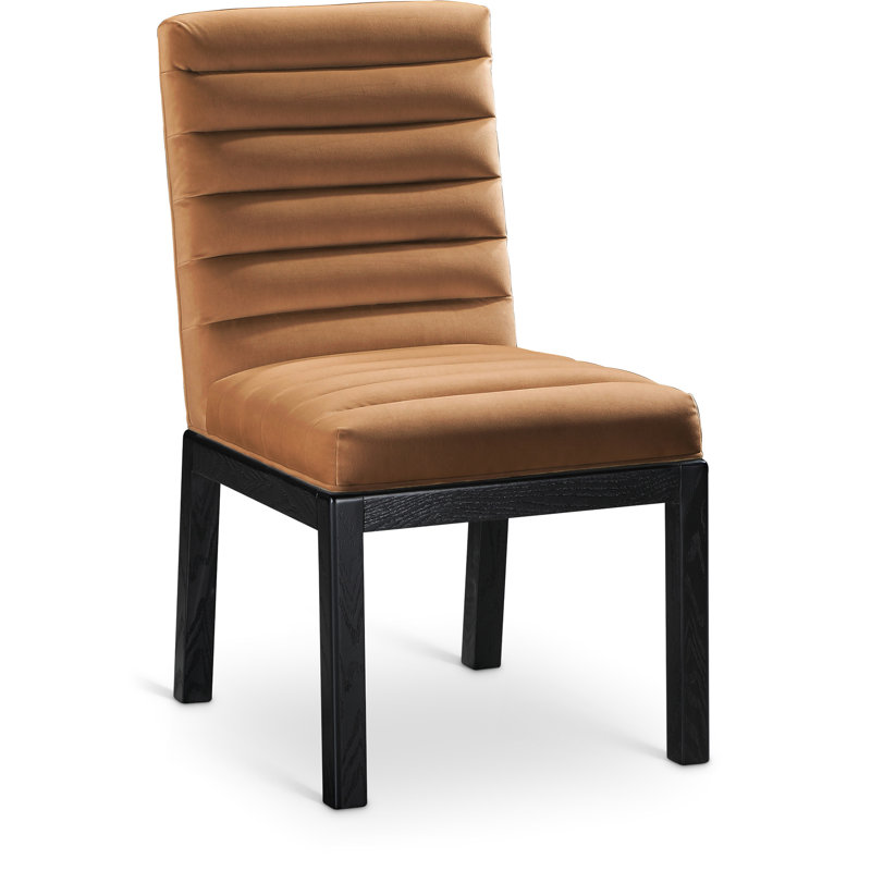 Chaise en velours Evelyn Lametra, Velours selle, Noir