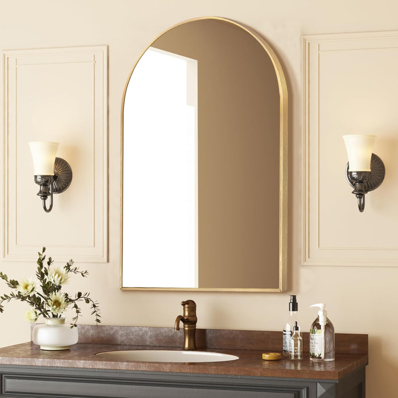 Miroir de salle de bain Juny, Or brossé, 2