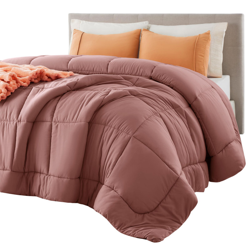 Bedsure King Box-Stitch Down Alternative Duvet Insert – Dusty Pink , All-Season Comforter, King Comforter, Dusty Pink