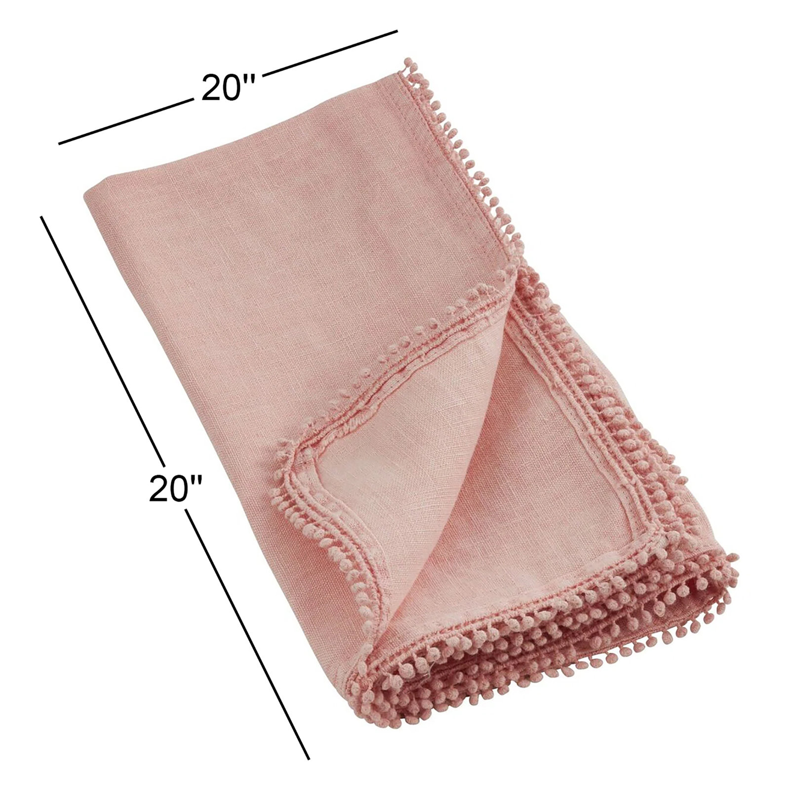 Trezza Reversible Linen Napkin, Rose
