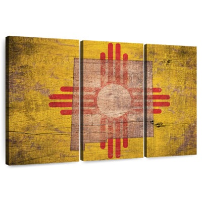 Borges State Map Over New Mexico Flag
