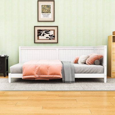 Full Wood Daybed Bed with Sturdy Slats and Center Legs by Latitude Run