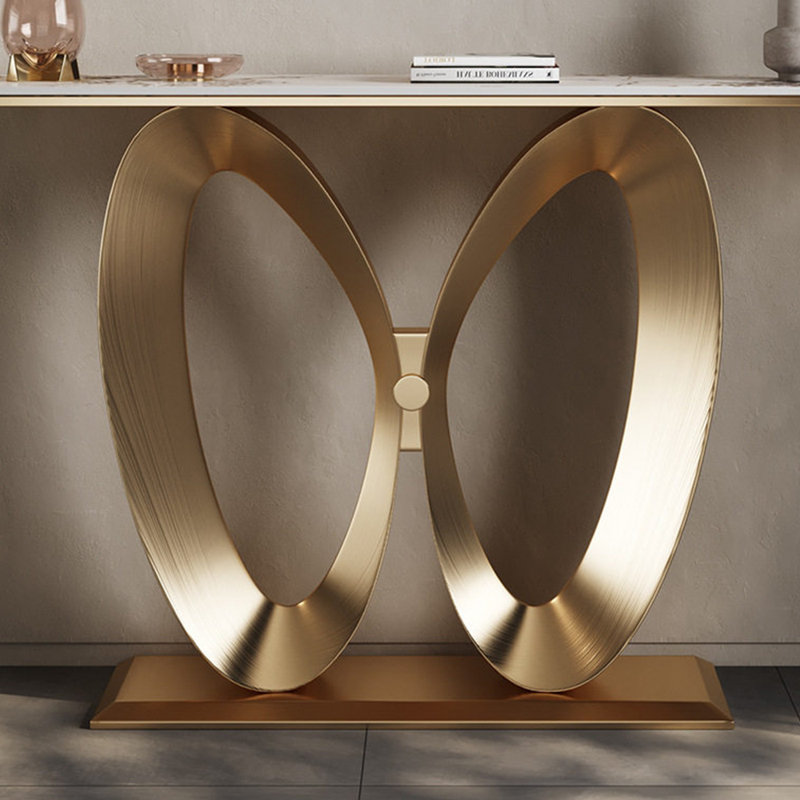 Console légère en métal de style luxueux, 33,4 po H x 47,2 po L x 13,7 po P
