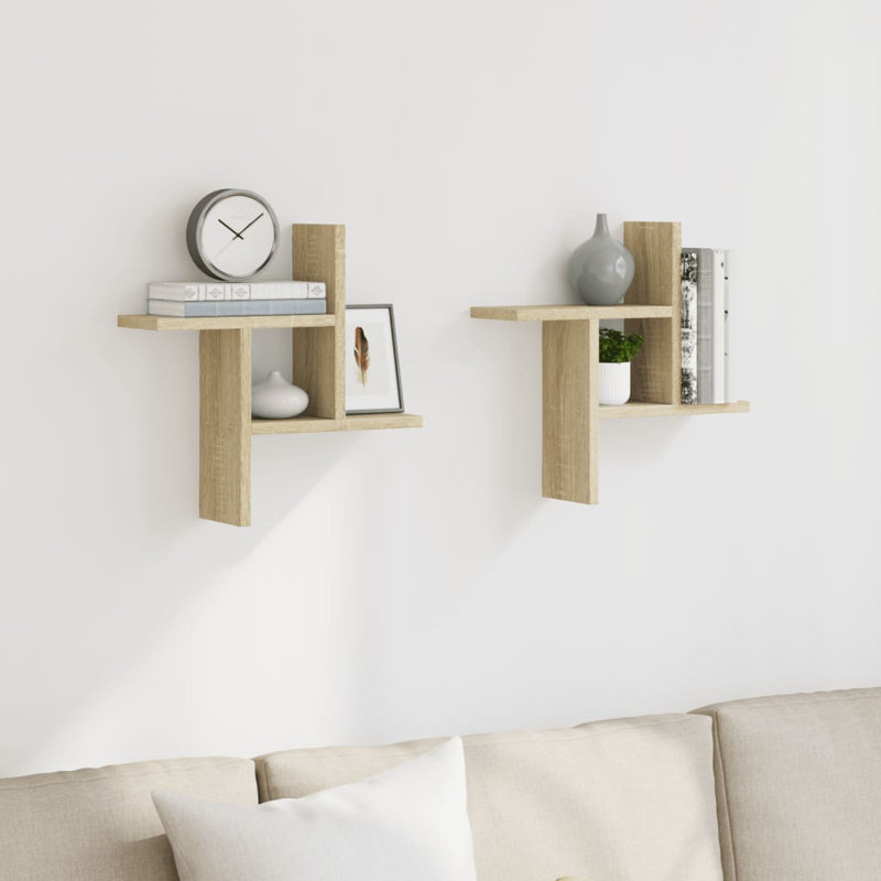 Rocchi Floating Shelf, 38cm H x 38cm W x 12cm, Sonoma Oak