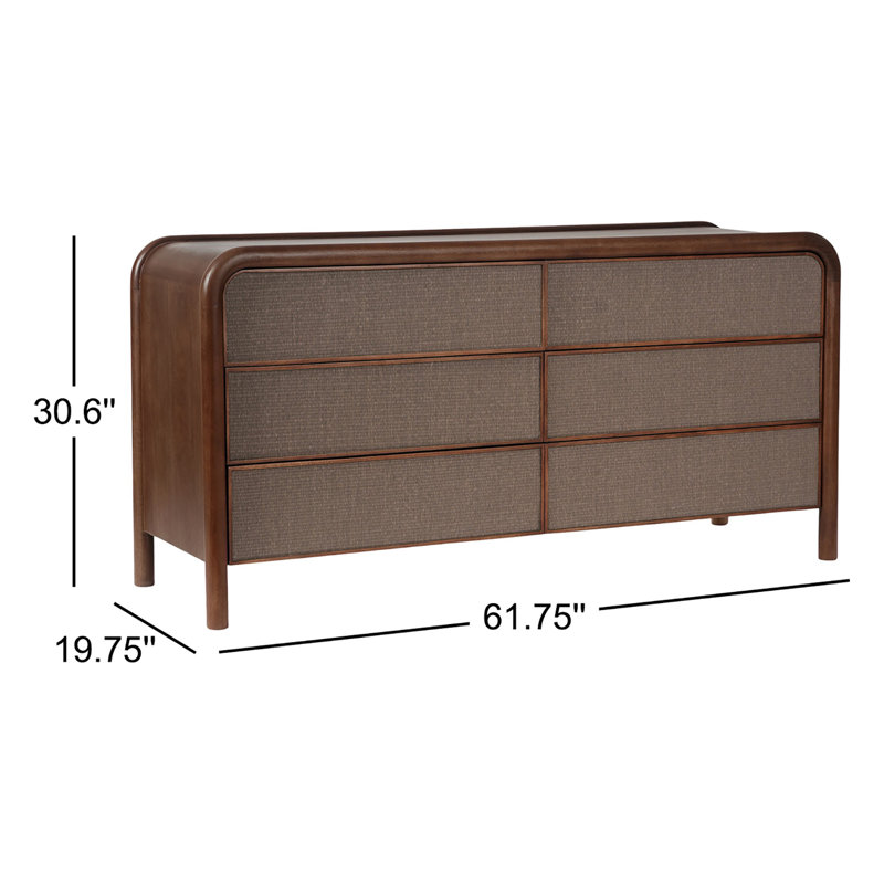 Omena 6 DRAWER DRESSER WARM BROWN