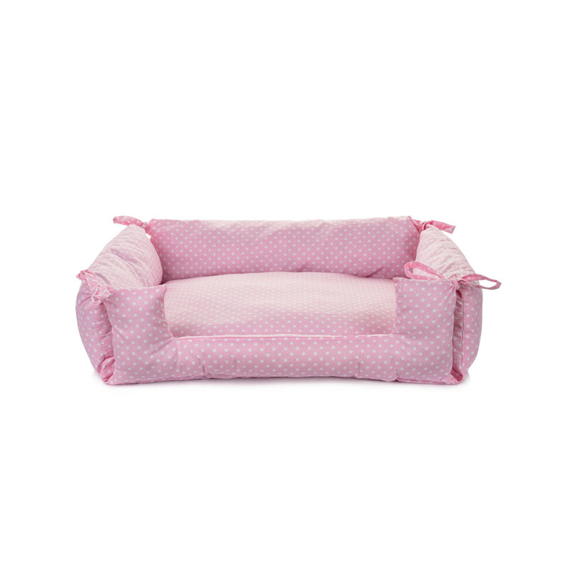 Lit confortable pour animaux de compagnie pour chiens et chats, rose, 29,9 x 22,8 x 5,9 pouces | Tissu extérieur durable 70% coton / 30% polyester | Rembourrage doux 100% fibres pour un confort ultime | Conception élégante pour votre décoration intérieure