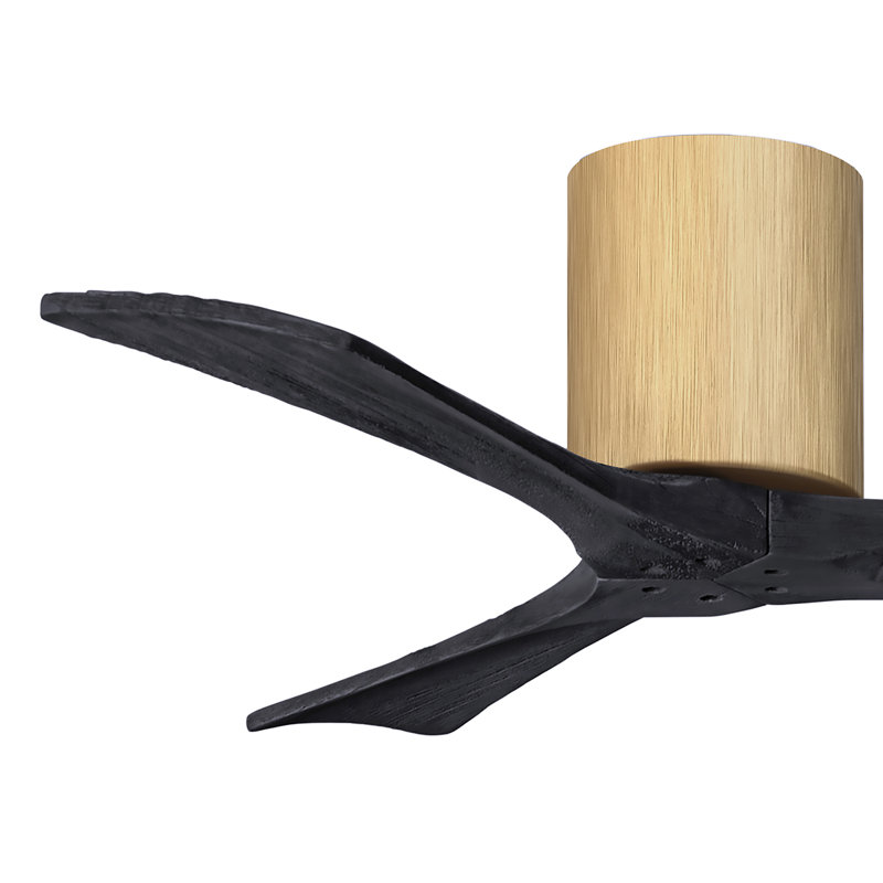Ventilateur de plafond à 3 pales Olivier, Noir mat, Érable clair, 42"