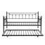 Twin Size Metal Daybed with Trundle, Modern Sofa Bed for Guest Room, Space-Saving, Black