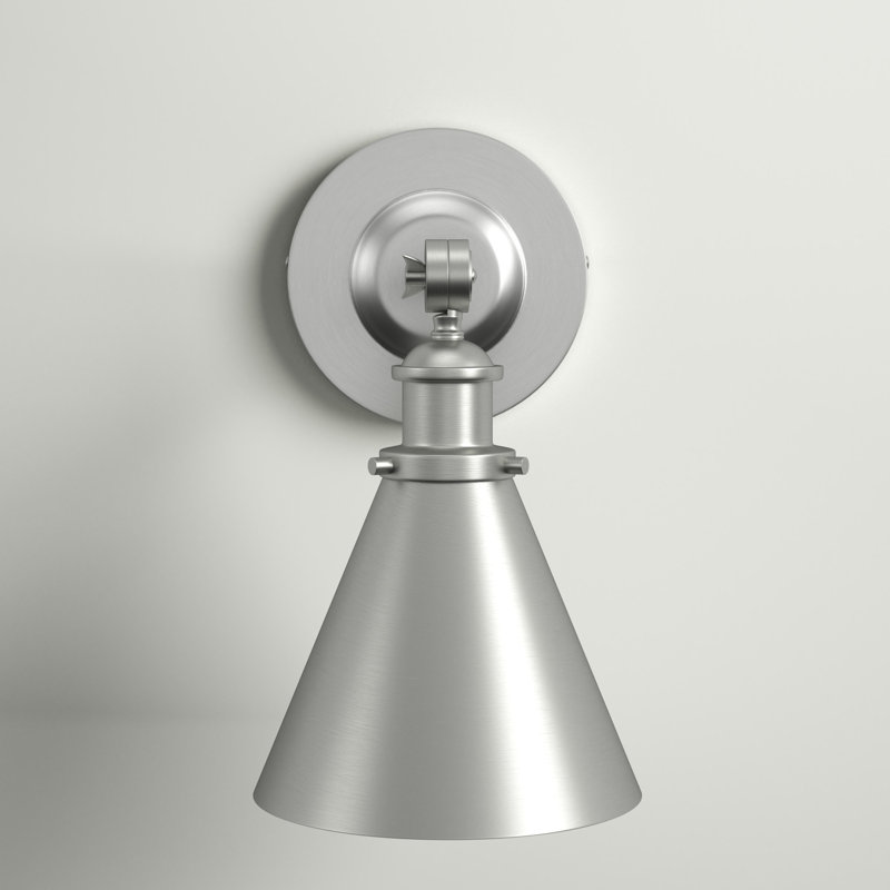 Kairi 1 - Light Dimmable Armed Sconce in Satin Nickel, Satin Nickel