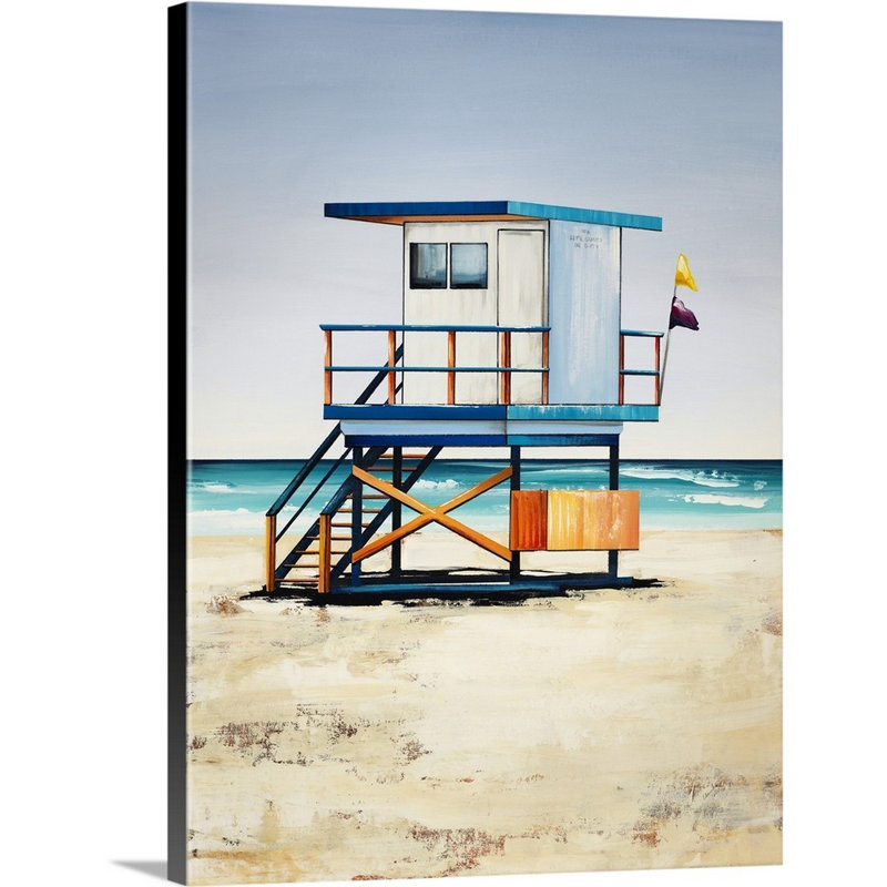 « lifeguard on duty i », peinture sur toile, H 24 po x l 18 po x p 1,25 po, Toile tendue