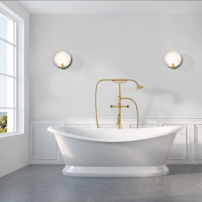 Ophelia 1 - Light Dimmable Flush Mounted Sconce, Aged Brass