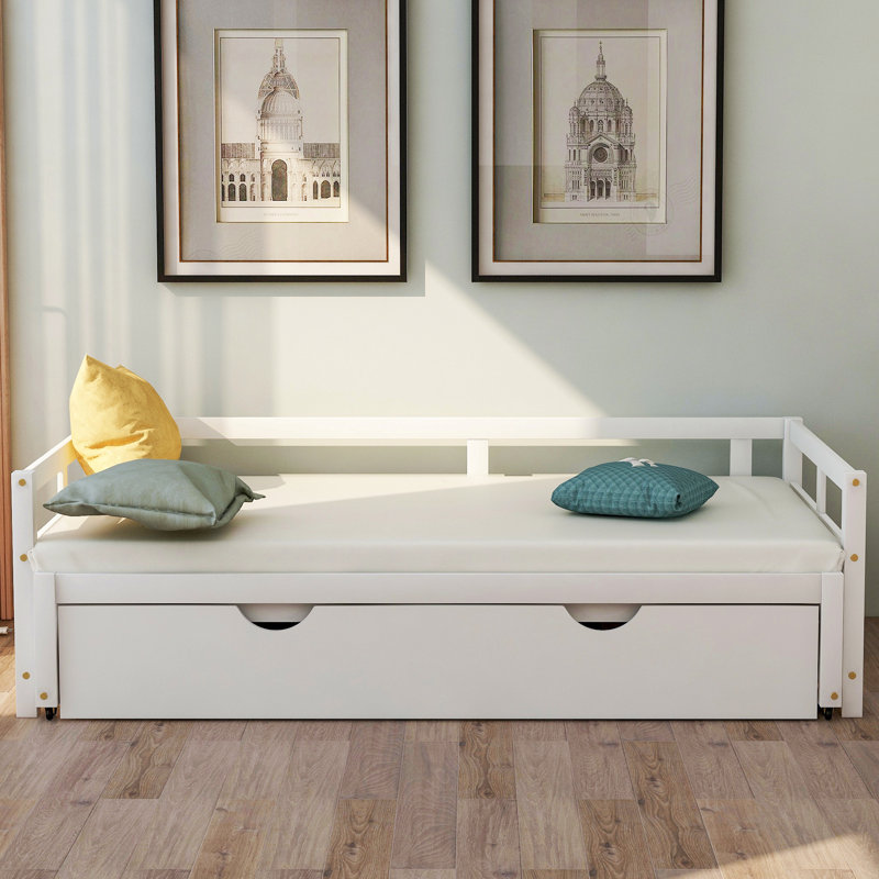 Extending Daybed With Trundle, Wooden Daybed With Trundle, White