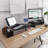 Dual Monitor Stand, Laptop Stand With Storage Accessories Slots, Length And Angle Adjustable, Ergonomic Viewing Height