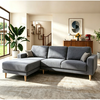 2-Piece 84" Upholstered L Shape Sectional Sofa