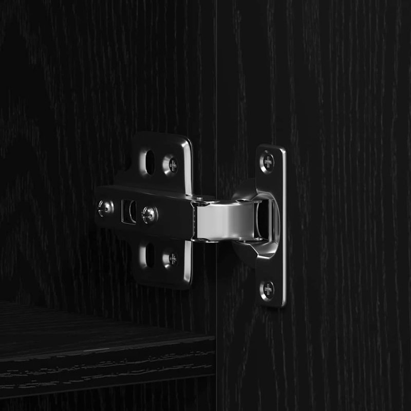 Shoe Cabinet With Door 80 X 35.5 X 180 Cm Engineered Wood, Dark Black