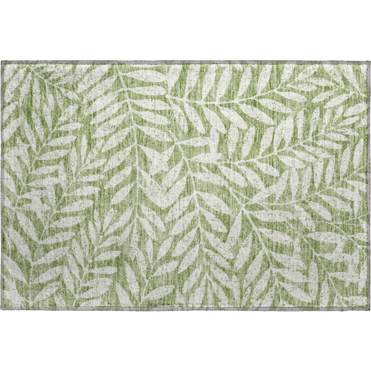 Premium Machine Washable Prisco Green Rug