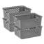 Paniers de rangement moyens en plastique IRIS, gris