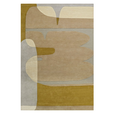 Sirocco Wool Area Rug in Ochre/Gray