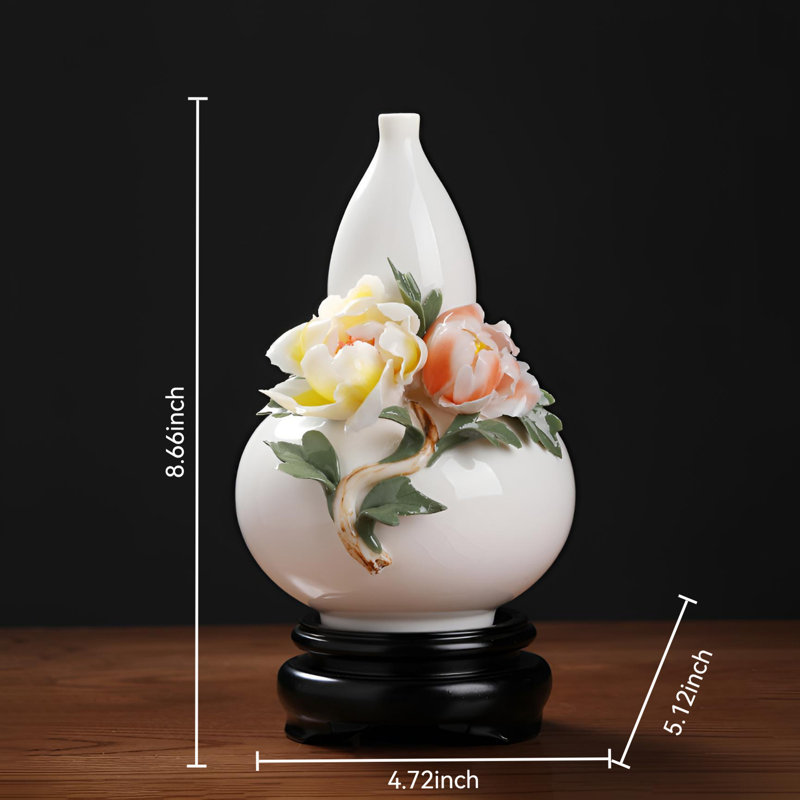 Vase floral floral en céramique - Art décoratif chinois intemporel