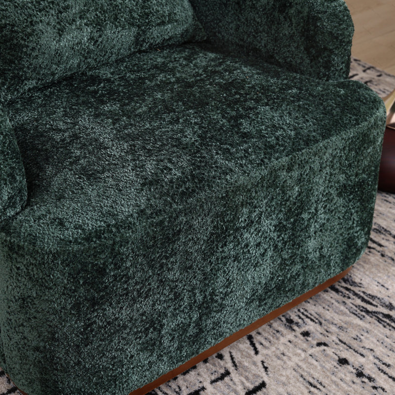360 Degree Swivel Barrel Club Chair, Emerald Chenille