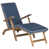 Cadre naturel / bleu marine / coussin à passepoil