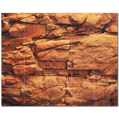 Rocks Photo 12'' x 12'' Satin Ceramic Decorative Mural