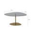 Table basse moderne avec plateau en verre trempé, gris foncé et or, 33,5 po x 15,7 po x 26,4 po | Pieds robustes en métal, démontés pour un assemblage facile | Design élégant pour le salon et les espaces de détente, élégant et fonctionnel-647895881-647895894