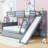 Twin Over Full Bunk Bed With Built-In Slide, Storage Shelves-320699726