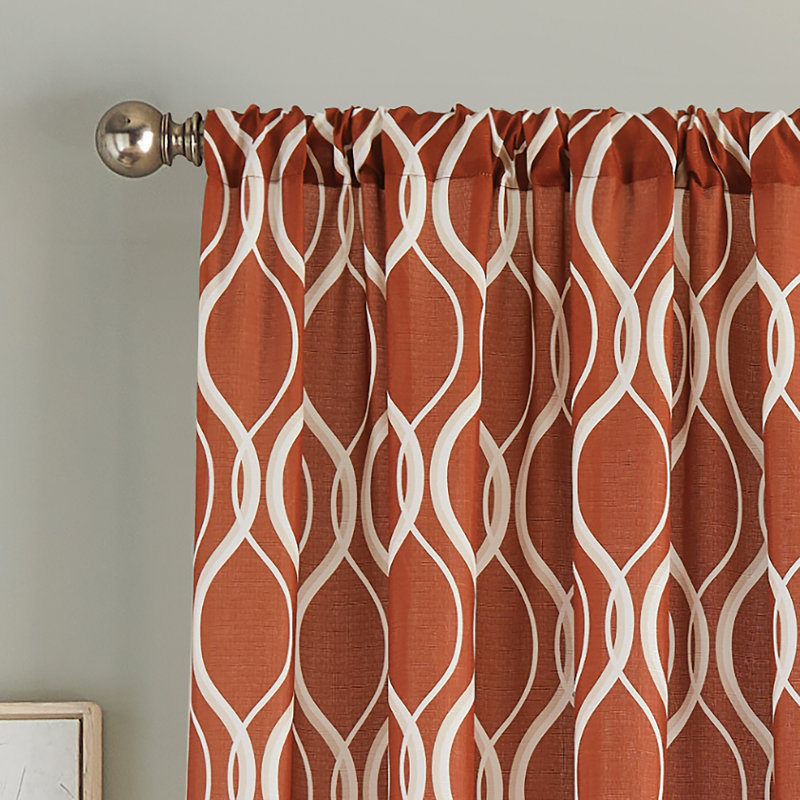 Cloyed Semi Sheer Curtain Single Panel, 50" W x 63" L, Black