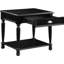 Table de bout en bois avec finition noire, tiroir et tablette pour salon traditionnel de style classique