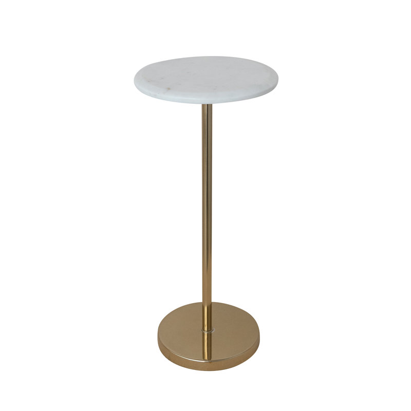 Table ronde martini en métal avec plateau en marbre